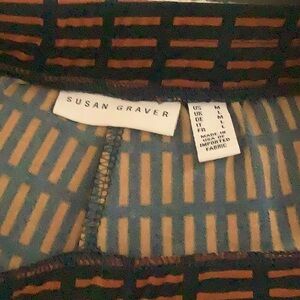 Susan Graver Blue and Brown Patterned Trousers